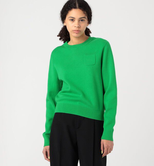 CABaN「コットンカシミヤ ポケットプルオーバー」|ニット・セーター|