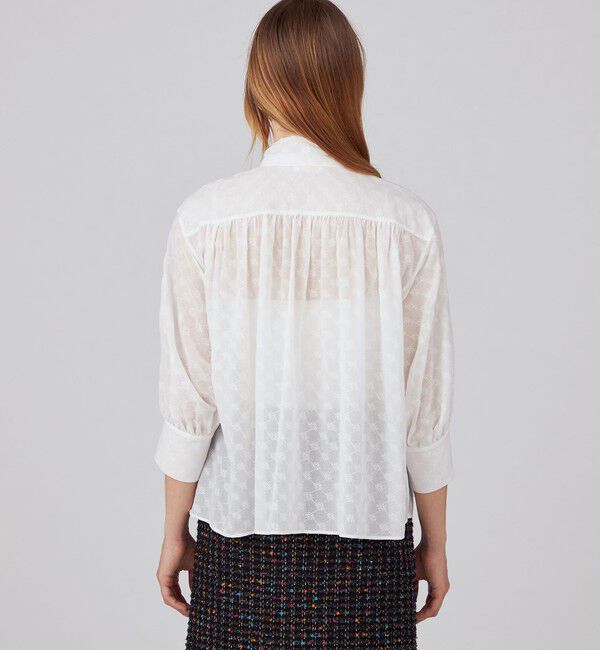 Ballsey「コットンガーゼエンブロイダリー スカーフボウタイブラウス」|シャツ・ブラウス|