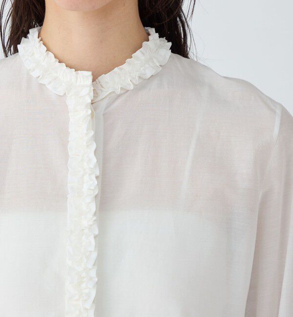 TOMORROWLAND collection「コットンシルクオーガンジー フリルブラウス」|シャツ・ブラウス|