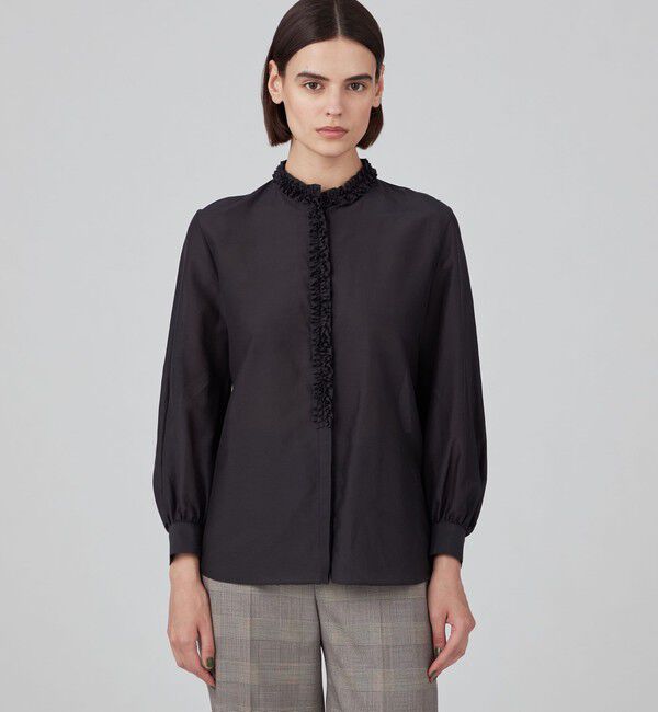 TOMORROWLAND collection「コットンシルクオーガンジー フリルブラウス」|シャツ・ブラウス|