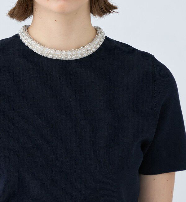 Ballsey「パールコンビ ショートスリーブプルオーバー」|ニット・セーター|