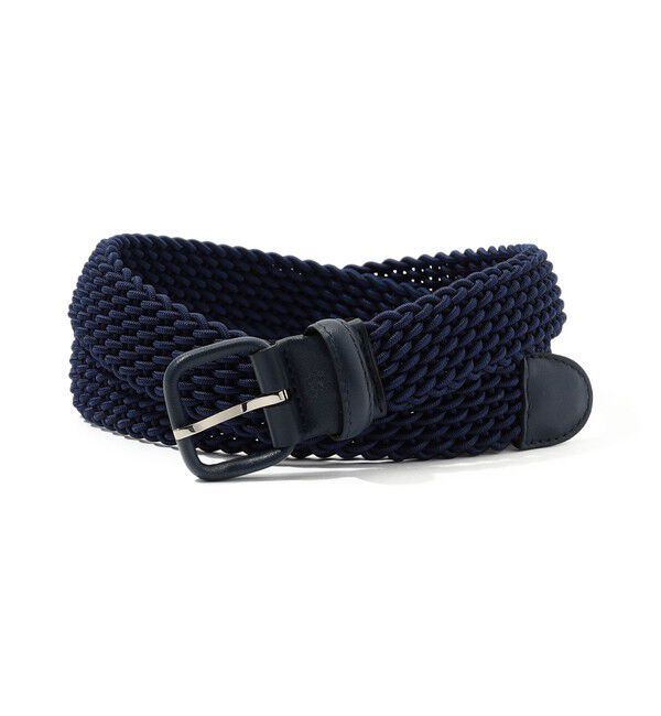 TOMORROWLAND GOODS「Maison Boinet 革巻き メッシュベルト」|ベルト|69 ネイビー