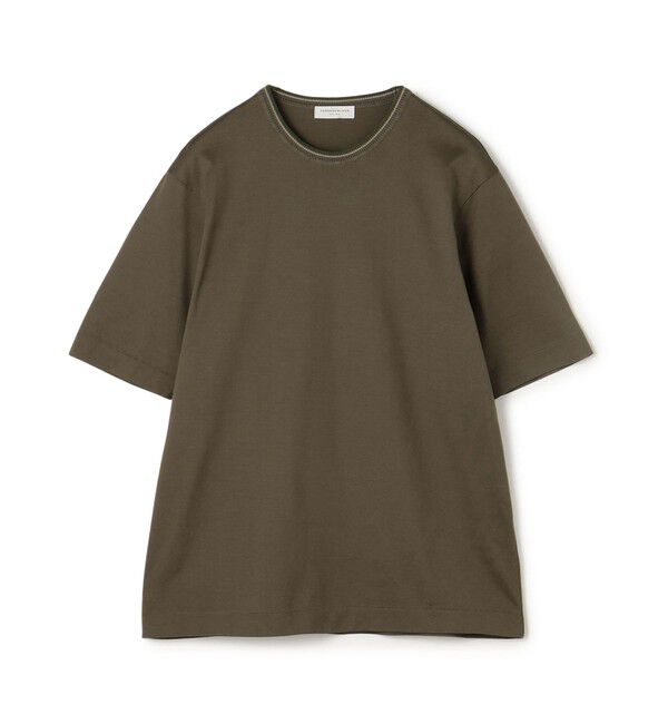 TOMORROWLAND MENS「スーピマコットン ニットコンビ ハーフスリーブカットソー」|Tシャツ・カットソー|57 カーキ