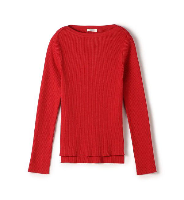 MACPHEE「コットンリブ ボートネックプルオーバー」|ニット・セーター|35 レッド