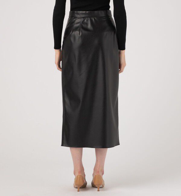 Ballsey「レザーライククロス ラップマキシスカート」|タイト|