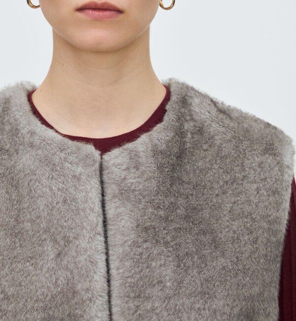 TOMORROWLAND collection「フェイクミンク ベルテッドジレ」|ベスト・ジレ|