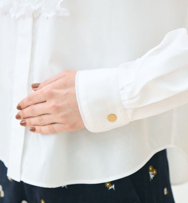 TOMORROWLAND collection「ホワイトコンビネーション ラッフルブラウス」|シャツ・ブラウス|