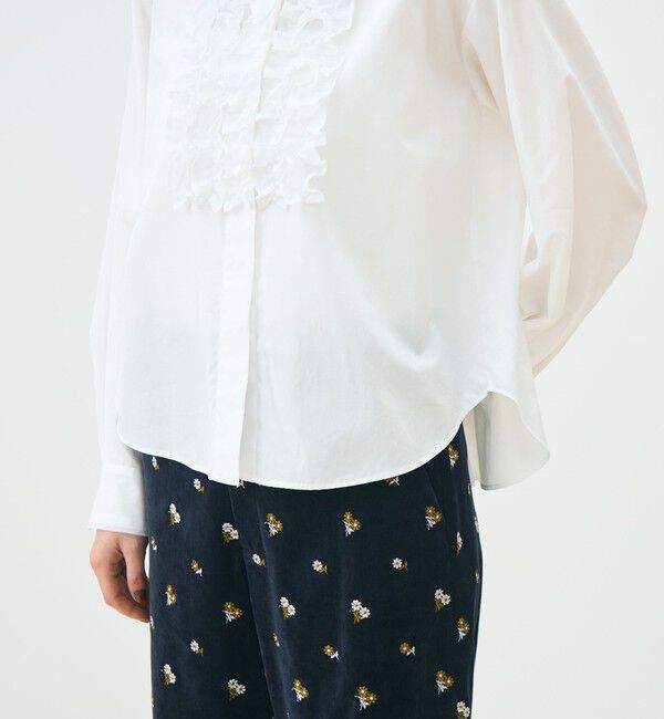 TOMORROWLAND collection「ホワイトコンビネーション ラッフルブラウス」|シャツ・ブラウス|
