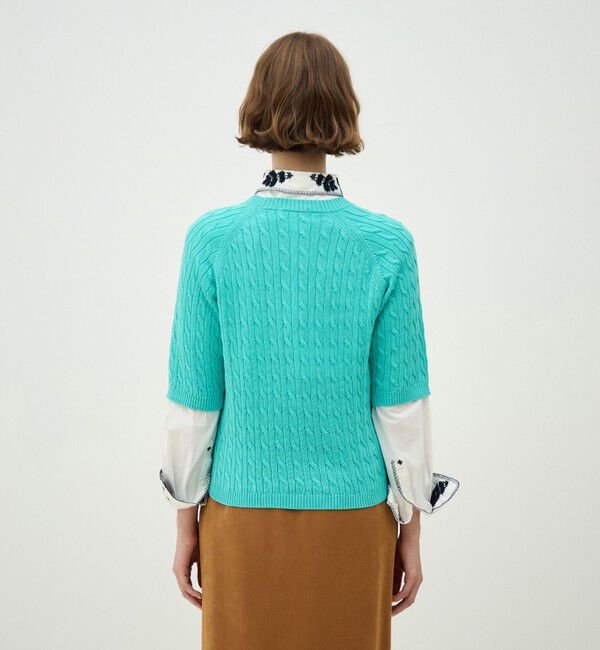 MACPHEE「ギザケーブル ハーフスリーブプルオーバー」|ニット・セーター|