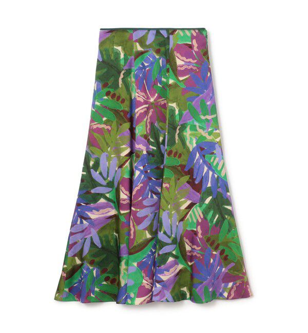 CABaN「ポリエステル リーフプリントフレアスカート」|スカート|76 パープル系