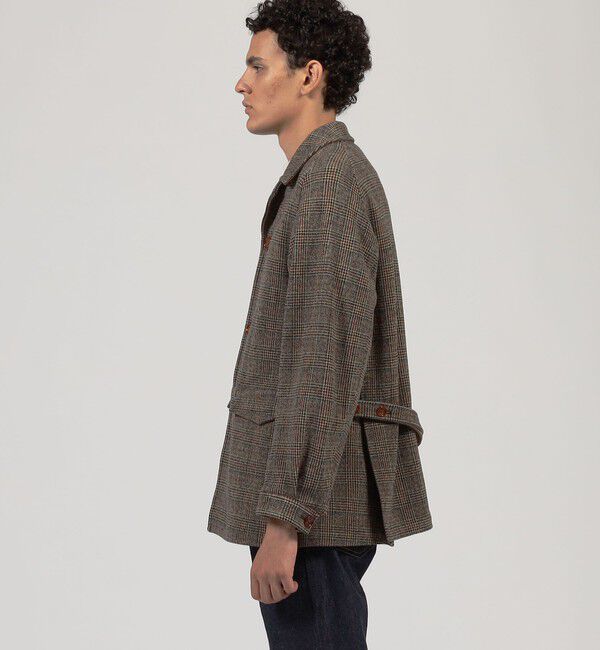 TOMORROWLAND MENS「ウールナイロンポリウレタン 2WAYストレッチ ハーフコート」|ステンカラーコート|