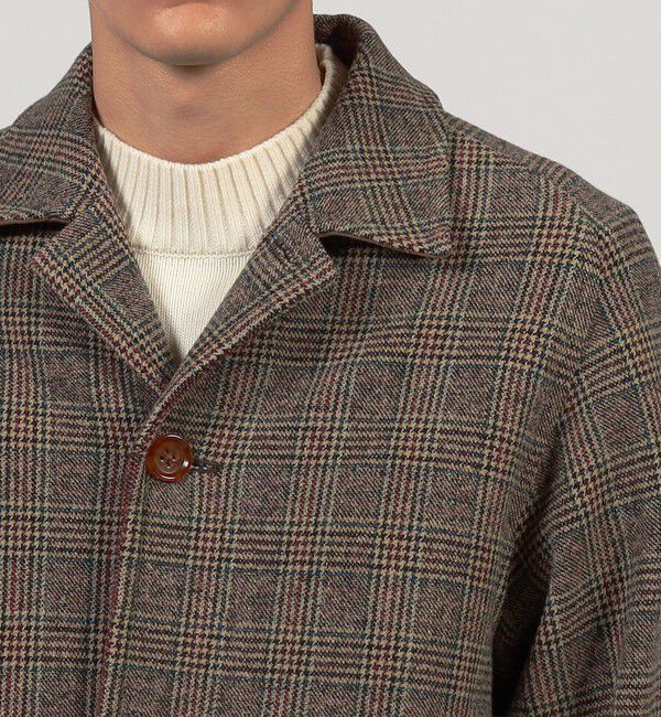 TOMORROWLAND MENS「ウールナイロンポリウレタン 2WAYストレッチ ハーフコート」|ステンカラーコート|