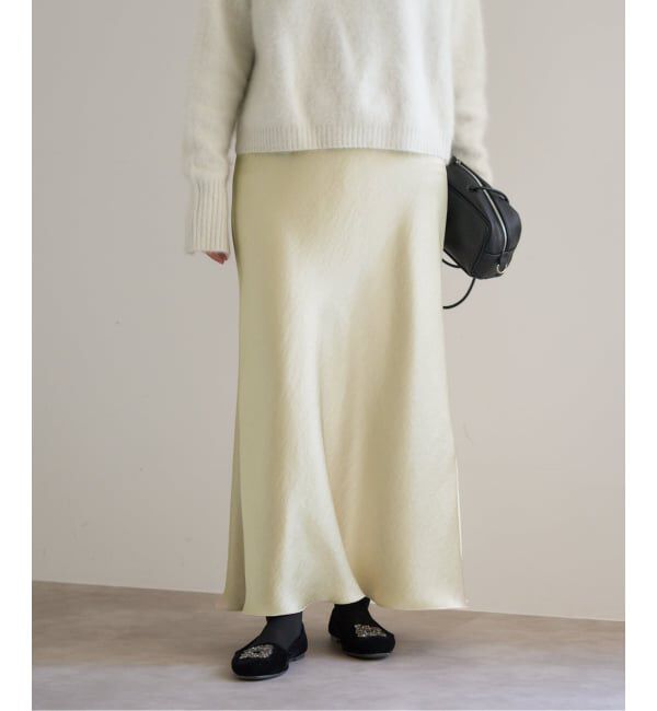 IENA「《追加13》ダブルサテンスカート」|スカート|ゴールド