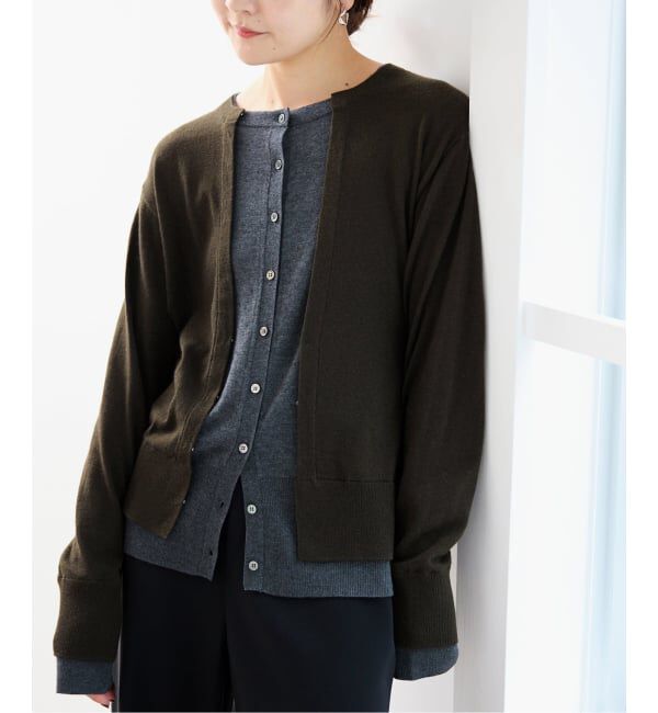 SLOBE IENA「フェイクレイヤードカーディガン」|カーディガン|