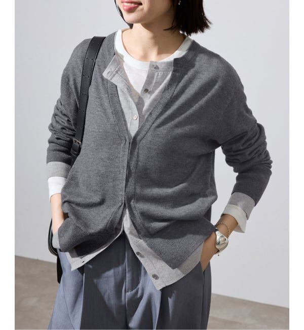 SLOBE IENA「フェイクレイヤードカーディガン」|カーディガン|