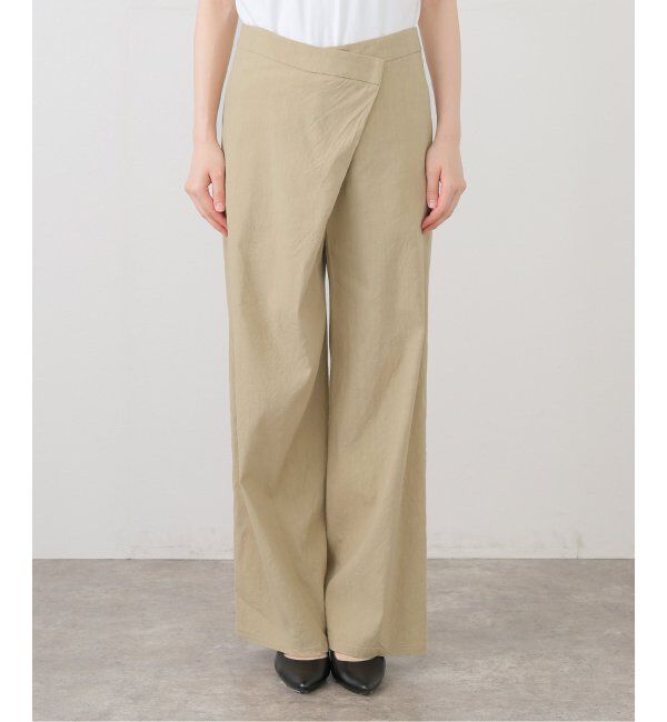 IENA「Maison IENAラップワイドパンツ」|その他|ベージュ