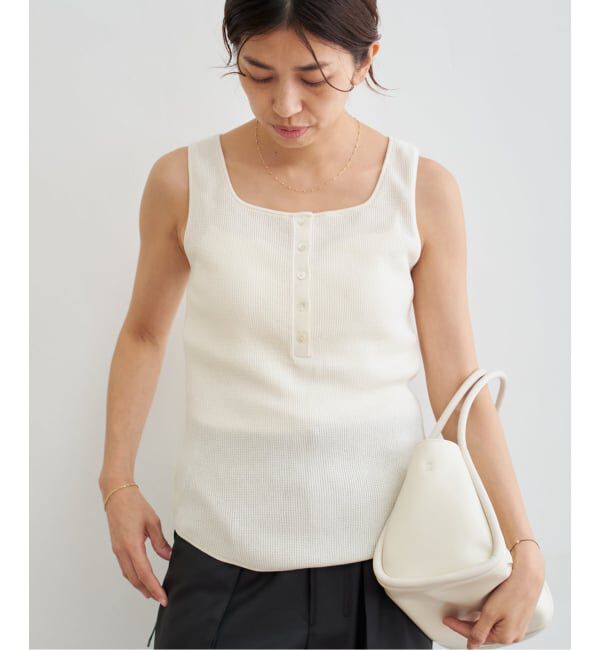 IENA「ワッフルヘンリーノースリーブ」|Tシャツ・カットソー|