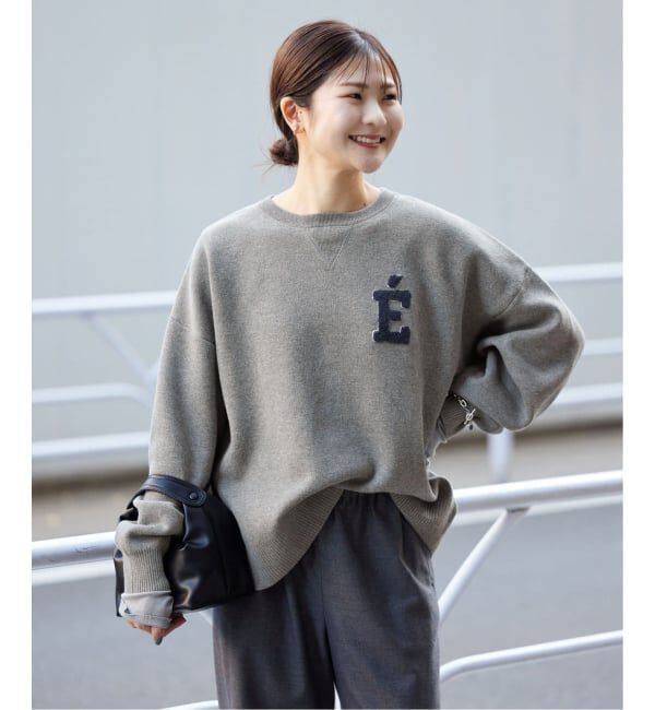 SLOBE IENA「《追加2》サガラ刺繍スウェットライクニット」|ニット・セーター|