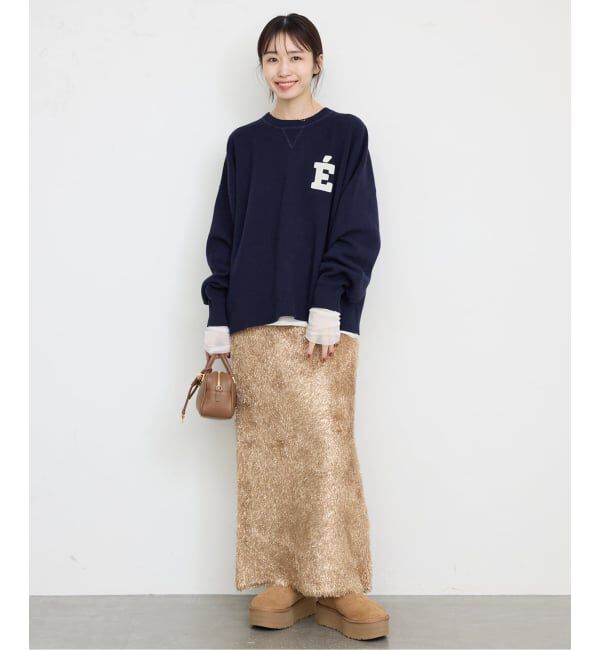 SLOBE IENA「《追加2》サガラ刺繍スウェットライクニット」|ニット・セーター|