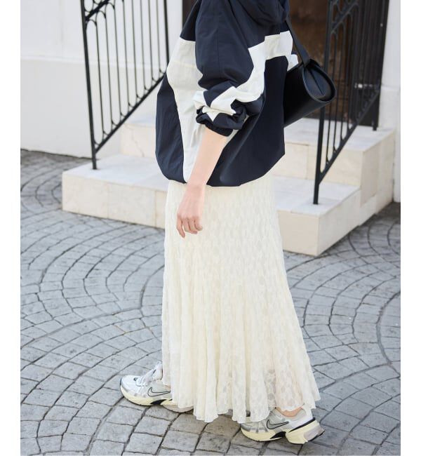 SLOBE IENA「《WEB限定/追加予約》レースランダムフレアスカート」|スカート|