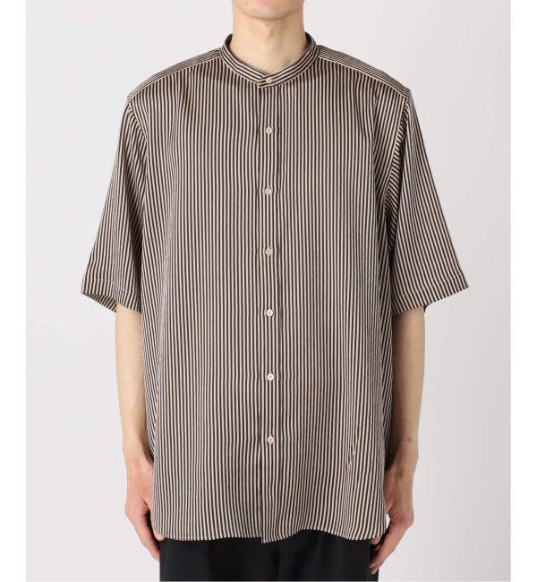 EDIFICE「《追加》パターンクレープ ショートスリーブ バンドカラーシャツ」|シャツ・ブラウス|