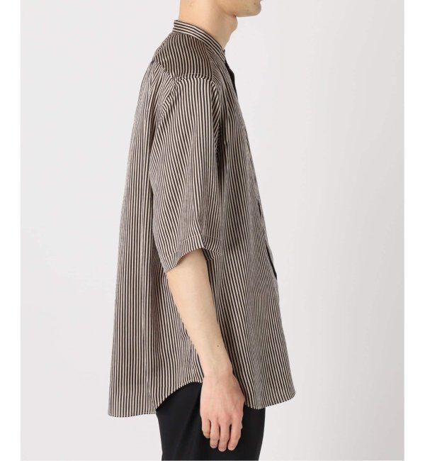 EDIFICE「《追加》パターンクレープ ショートスリーブ バンドカラーシャツ」|シャツ・ブラウス|