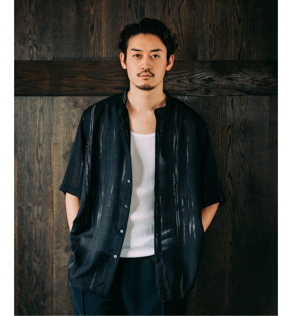 EDIFICE「《追加》パターンクリスプショートスリーブバンドカラーシャツ」|シャツ・ブラウス|