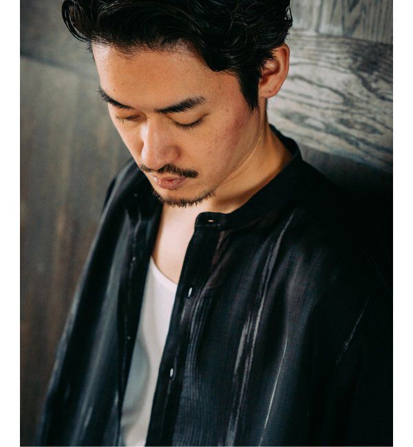 EDIFICE「《追加》パターンクリスプショートスリーブバンドカラーシャツ」|シャツ・ブラウス|