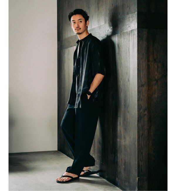 EDIFICE「《追加》パターンクリスプショートスリーブバンドカラーシャツ」|シャツ・ブラウス|