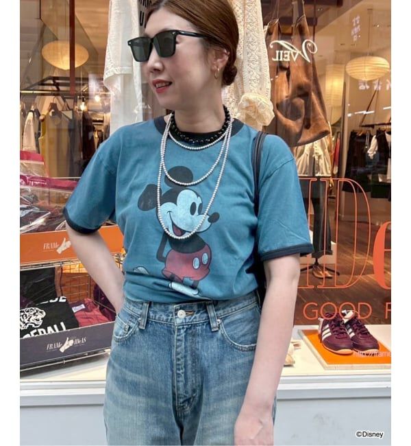 FRAMeWORK「JOHNBULL/ジョンブル ＜MICKEY MOUSE＞T」|Tシャツ・カットソー|ネイビー