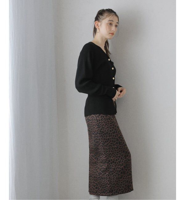  「【洗える】Vネックシルエットカーディガン」|カーディガン|