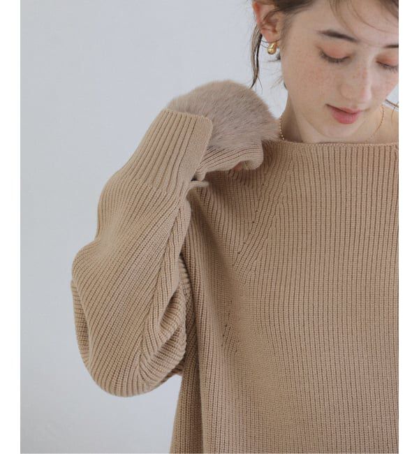  「【洗える】ファーグローブニットチュニック」|チュニック|