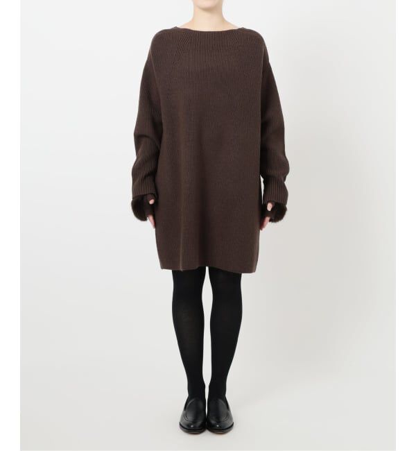  「【洗える】ファーグローブニットチュニック」|チュニック|