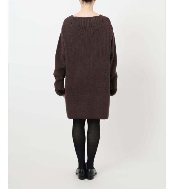  「【洗える】ファーグローブニットチュニック」|チュニック|