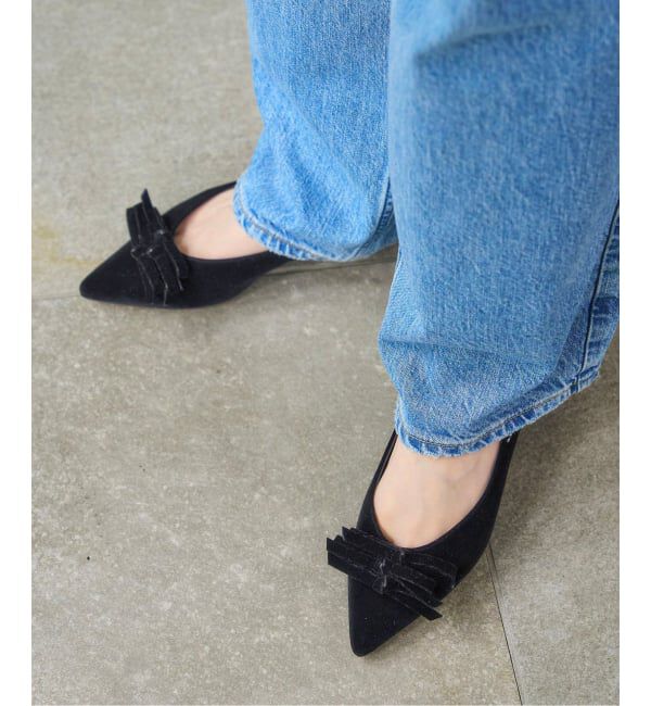 「ポインテッドメニーリボンフラット」|その他|ブラック C