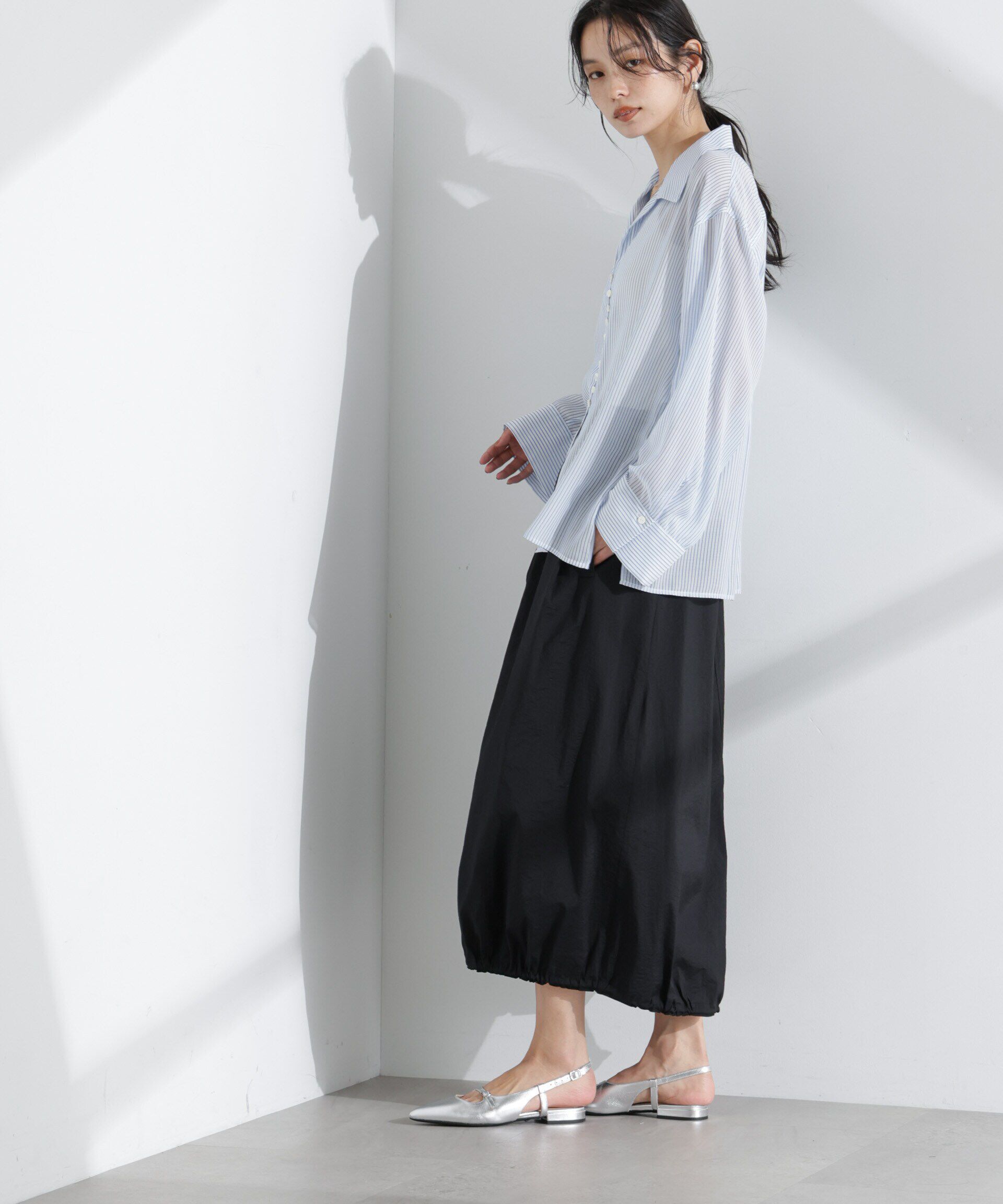 nano･universe「ナイロンワッシャードロストロングスカート」|スカート|