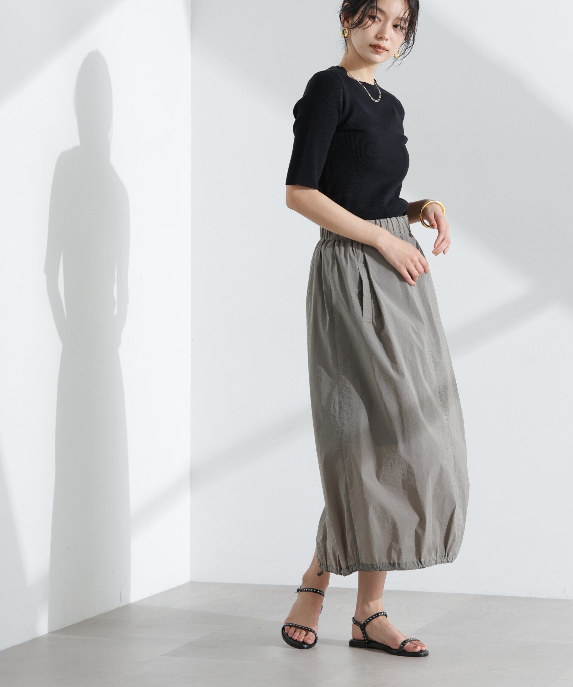 nano･universe「ナイロンワッシャードロストロングスカート」|スカート|