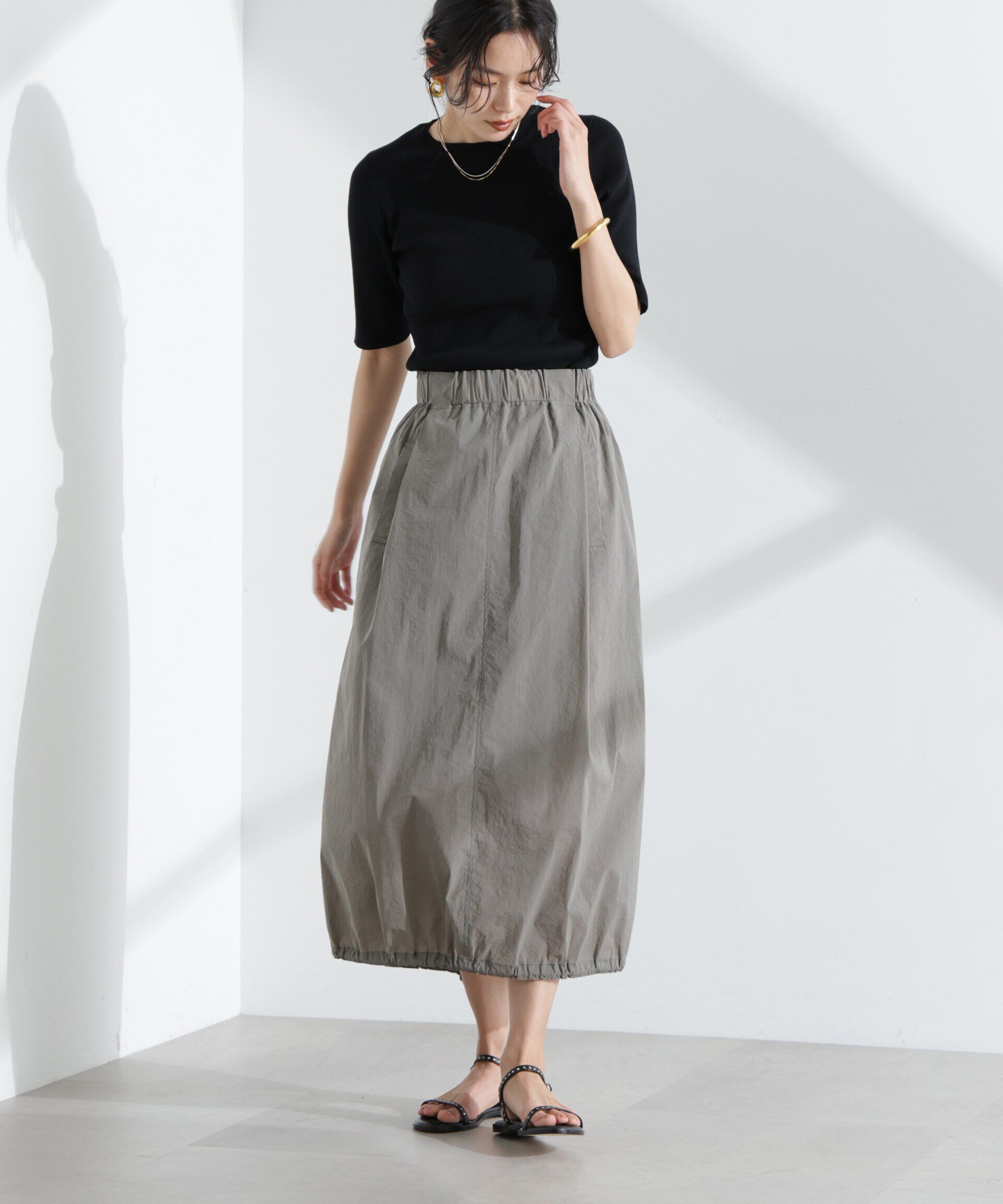 nano･universe「ナイロンワッシャードロストロングスカート」|スカート|