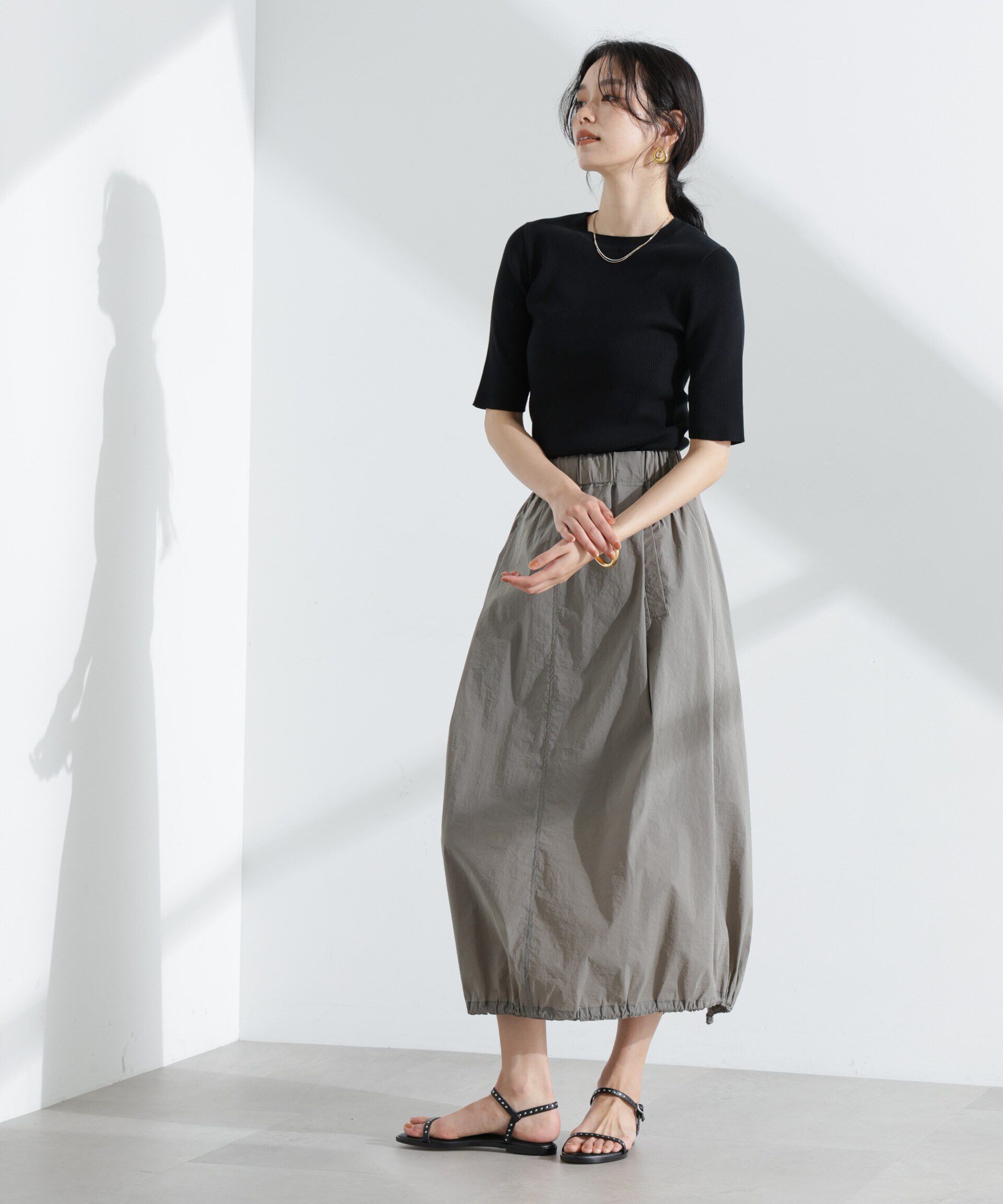 nano･universe「ナイロンワッシャードロストロングスカート」|スカート|