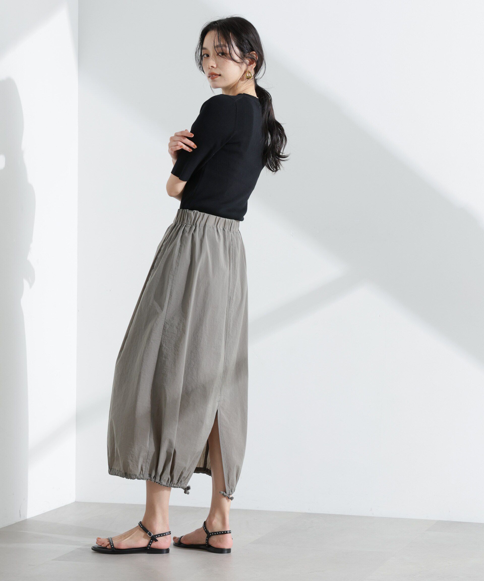 nano･universe「ナイロンワッシャードロストロングスカート」|スカート|