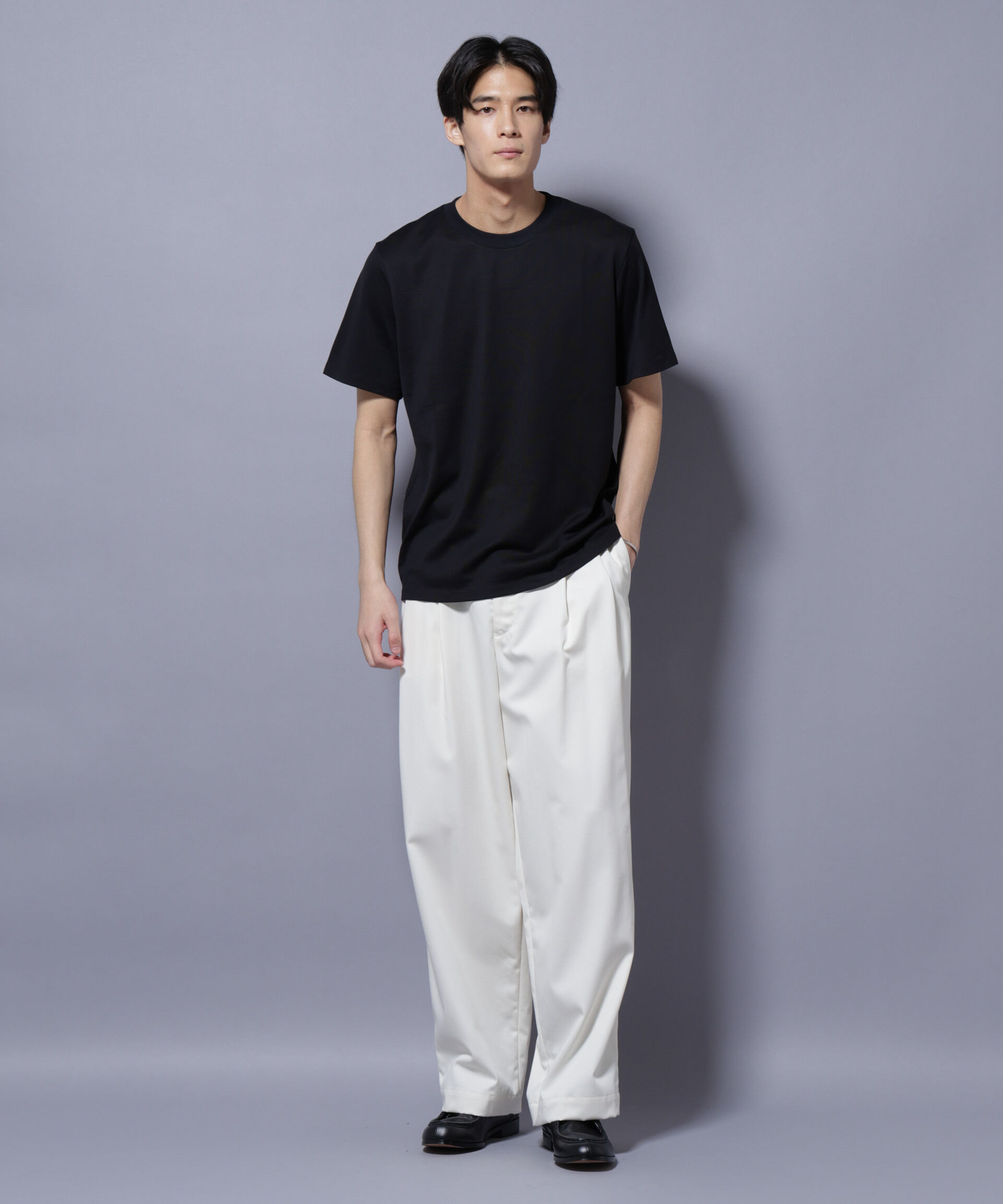 nano･universe「Anti Soaked(R) 汗染み防止 クルーネック レギュラーシルエットTシャツ」|Tシャツ・カットソー|