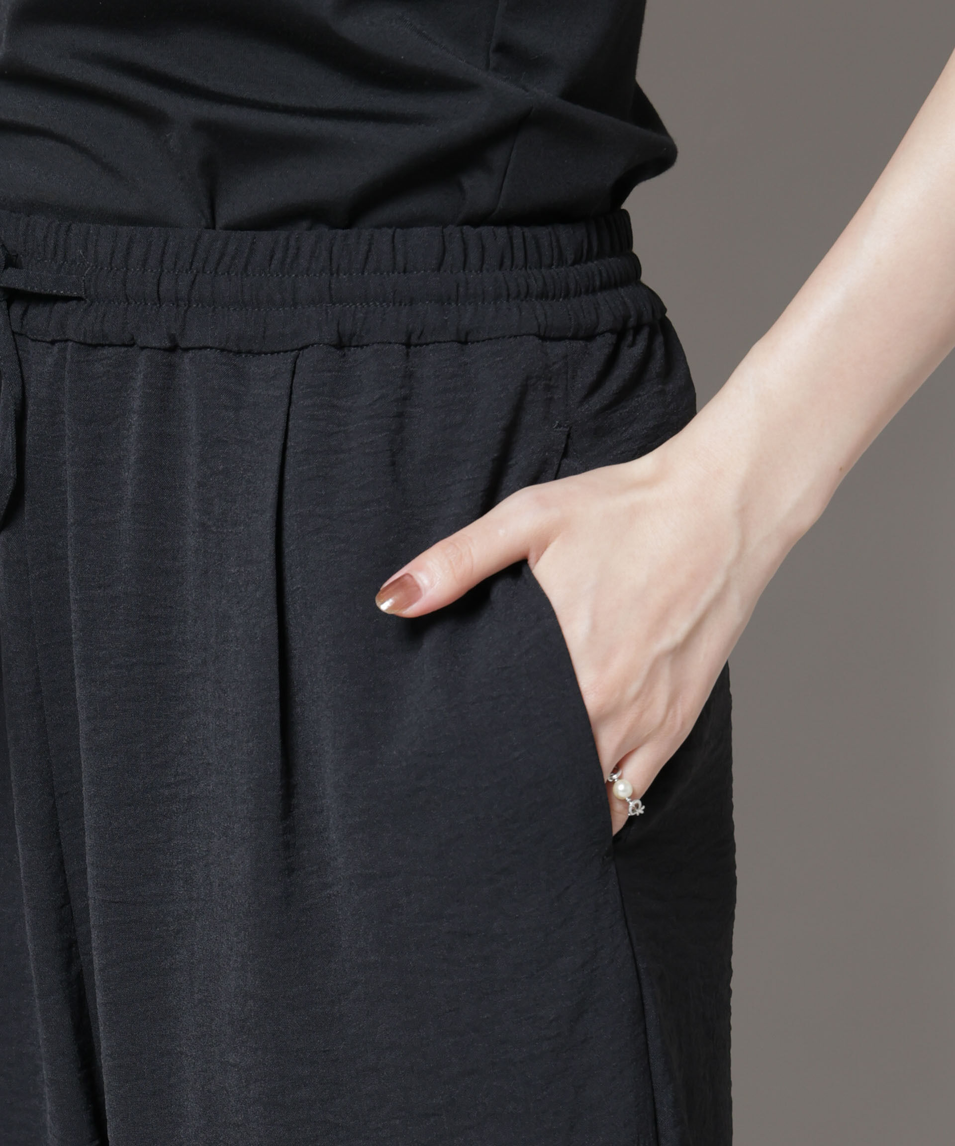 nano･universe「イージードロストワイドパンツ(セットアップ可)」|チノ|