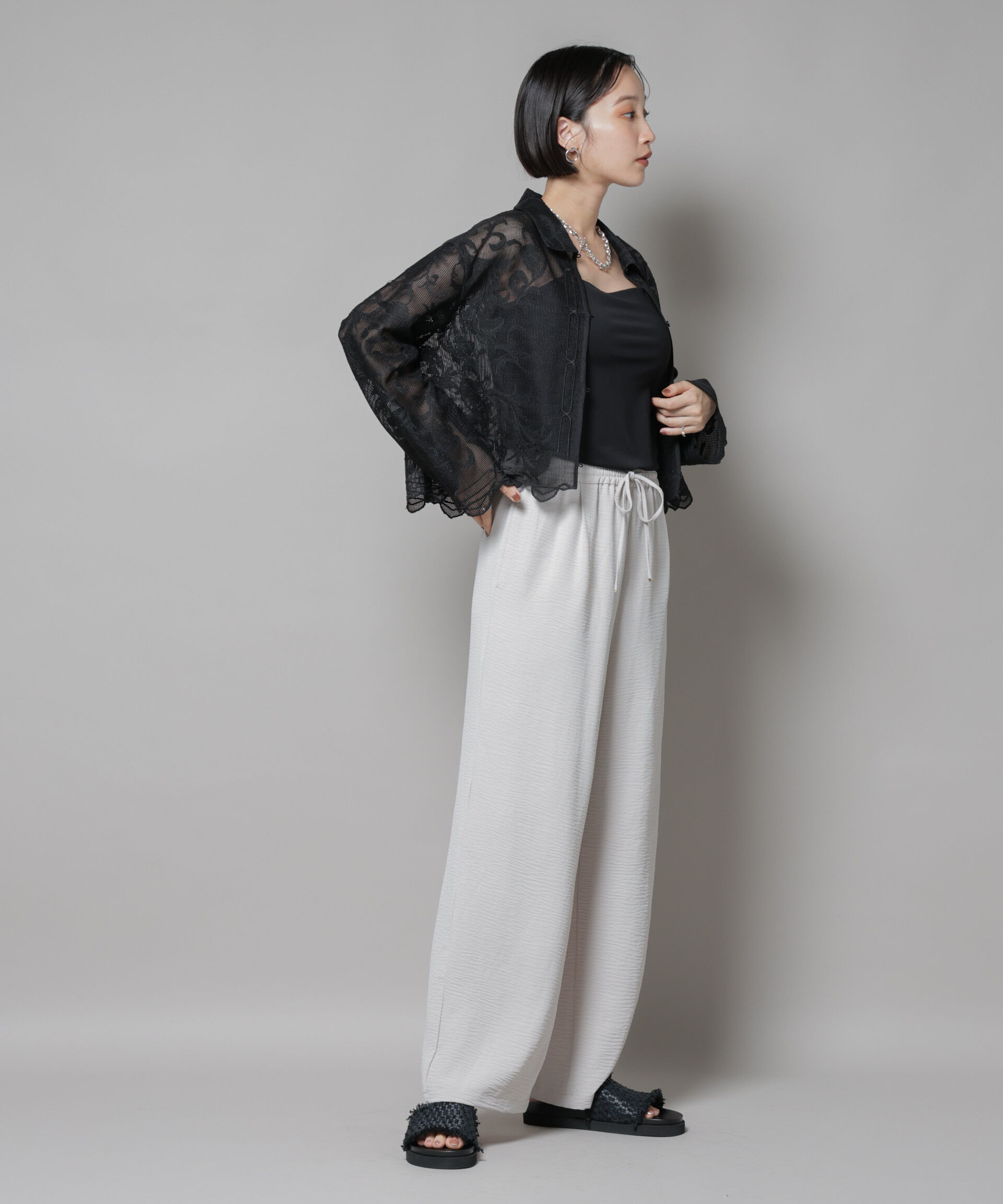 nano･universe「イージードロストワイドパンツ(セットアップ可)」|チノ|