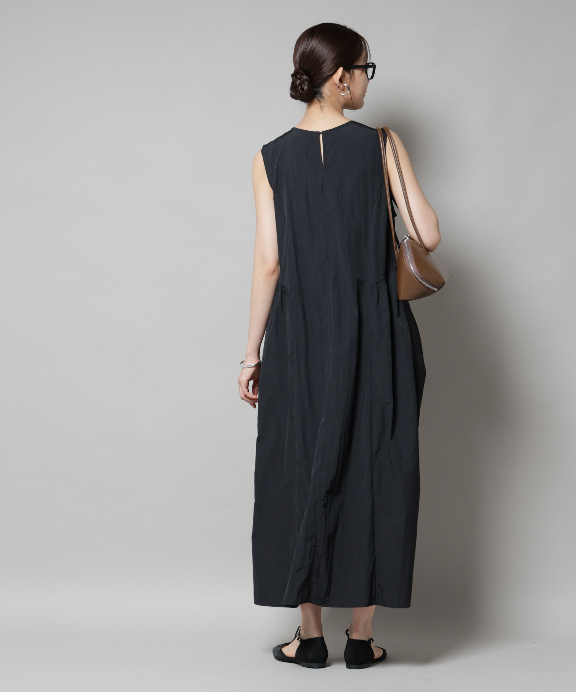 nano･universe「サイドギャザーナイロンワンピース」|ワンピース|