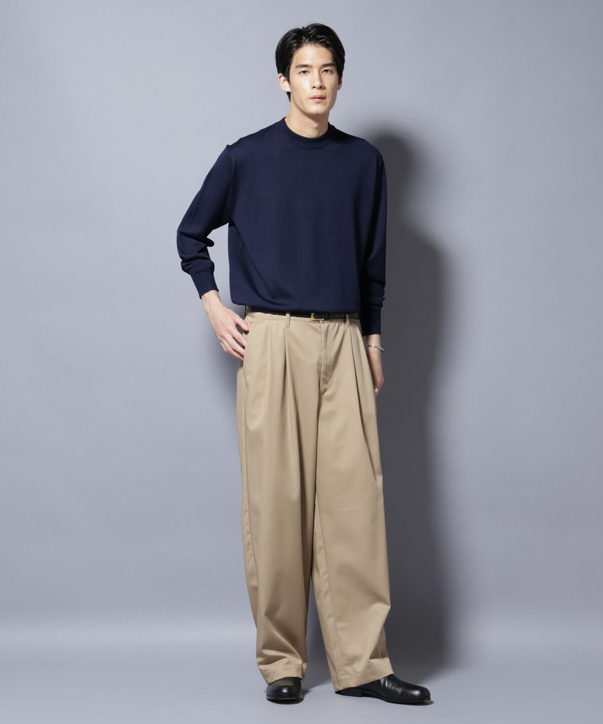 nano･universe「「毛玉レスニット」ファインゲージクルーネック」|ニット・セーター|