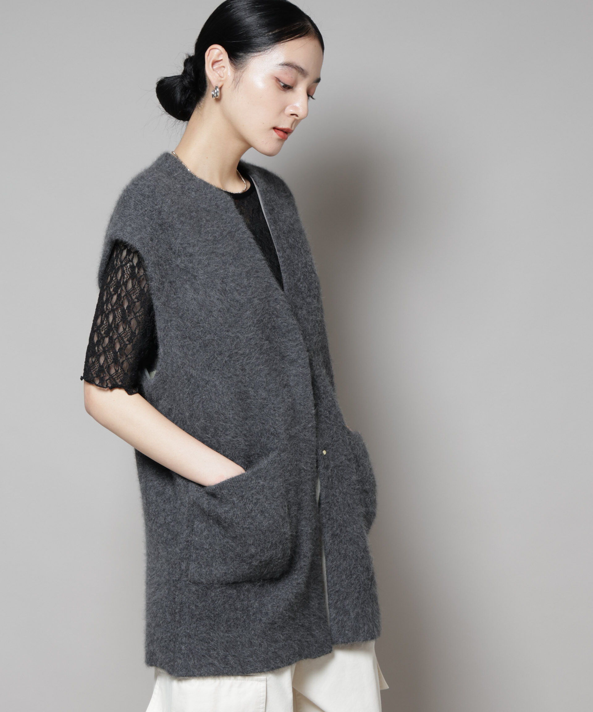 nano･universe「ウォッシャブルフォックスリバーニットジレ」|ニット・セーター|