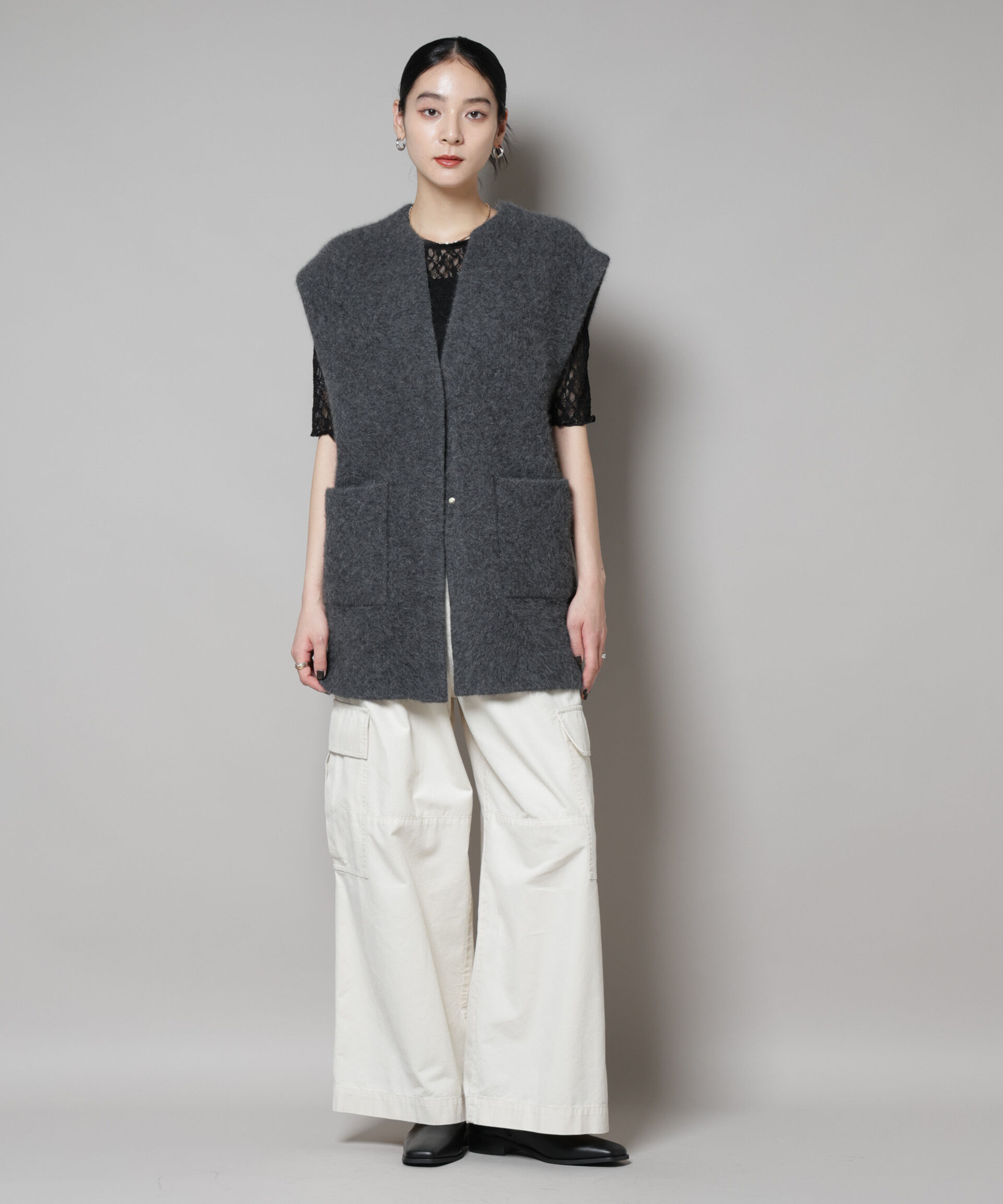 nano･universe「ウォッシャブルフォックスリバーニットジレ」|ニット・セーター|