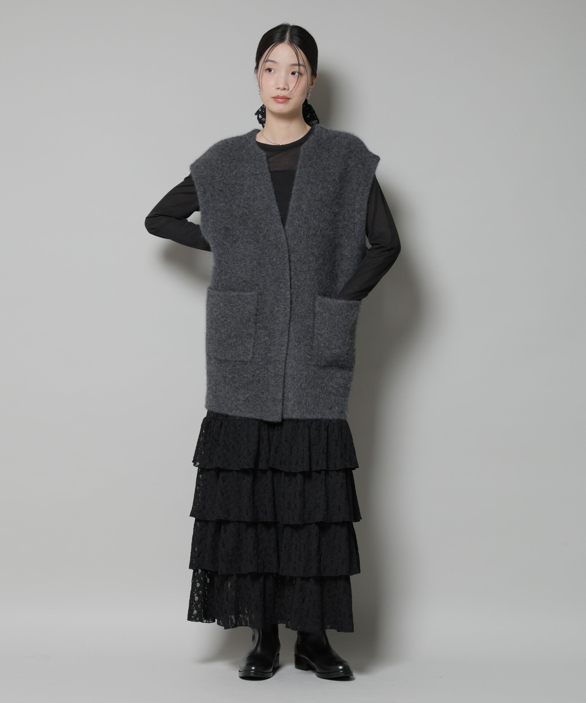 nano･universe「ウォッシャブルフォックスリバーニットジレ」|ニット・セーター|