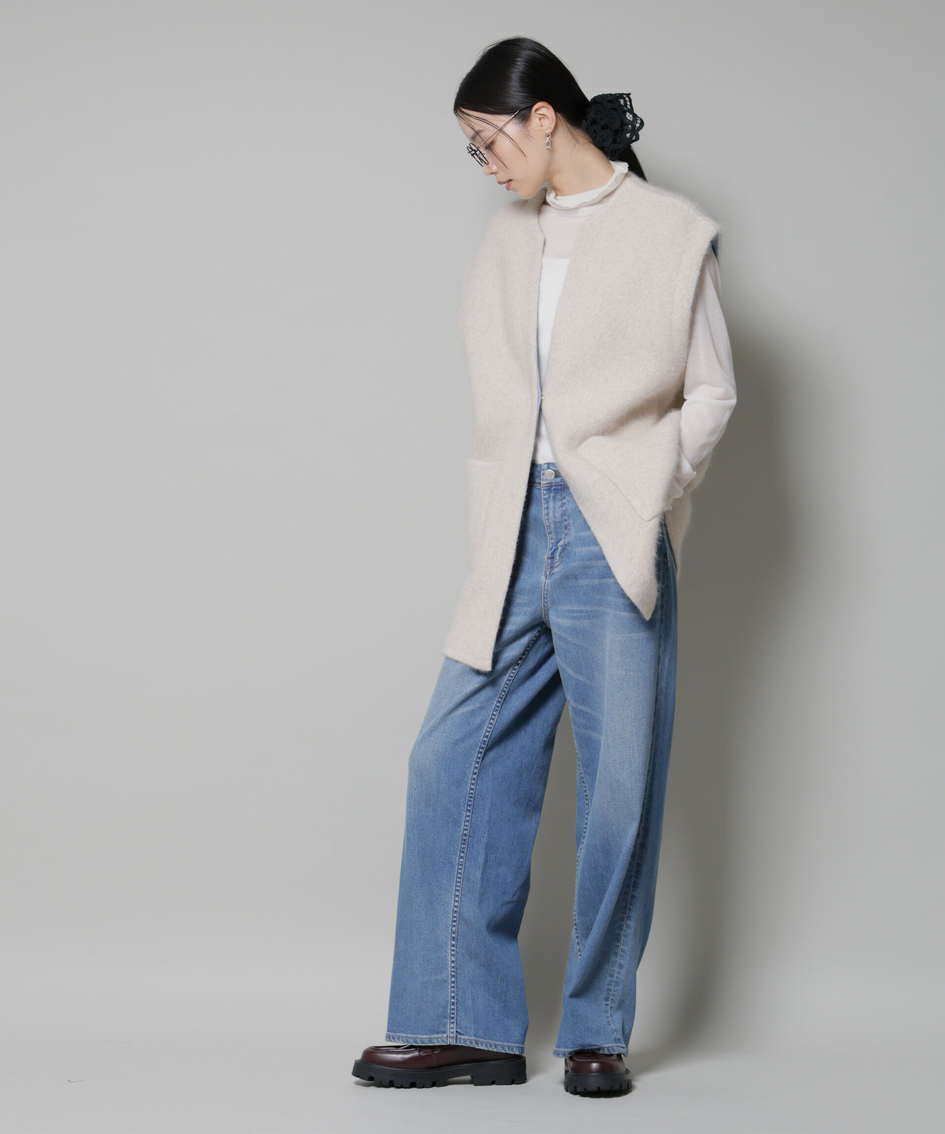 nano･universe「ウォッシャブルフォックスリバーニットジレ」|ニット・セーター|