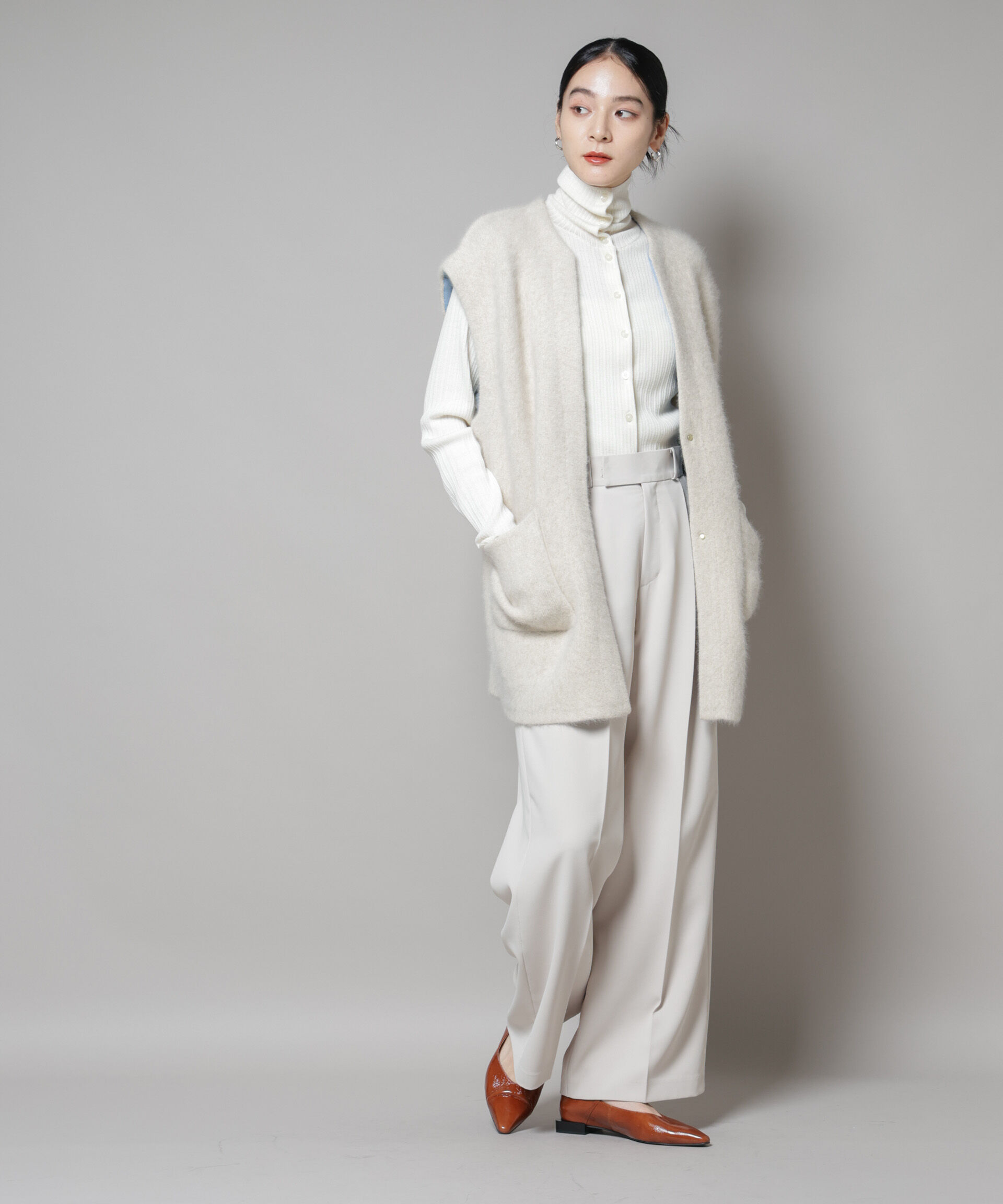 nano･universe「ウォッシャブルフォックスリバーニットジレ」|ニット・セーター|